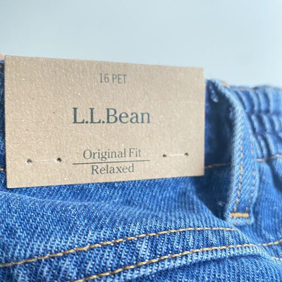 L.L. Bean Jeans Womens Size 16 Petite Original Fit Relaxed Elastic Waist NEW - Picture 8 of 9